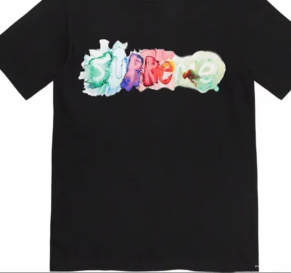 T-shirt M WATERCOLOR sleeved and 23SS Short Black Watercolor S White Color Ink TEE XL Letter L 0801